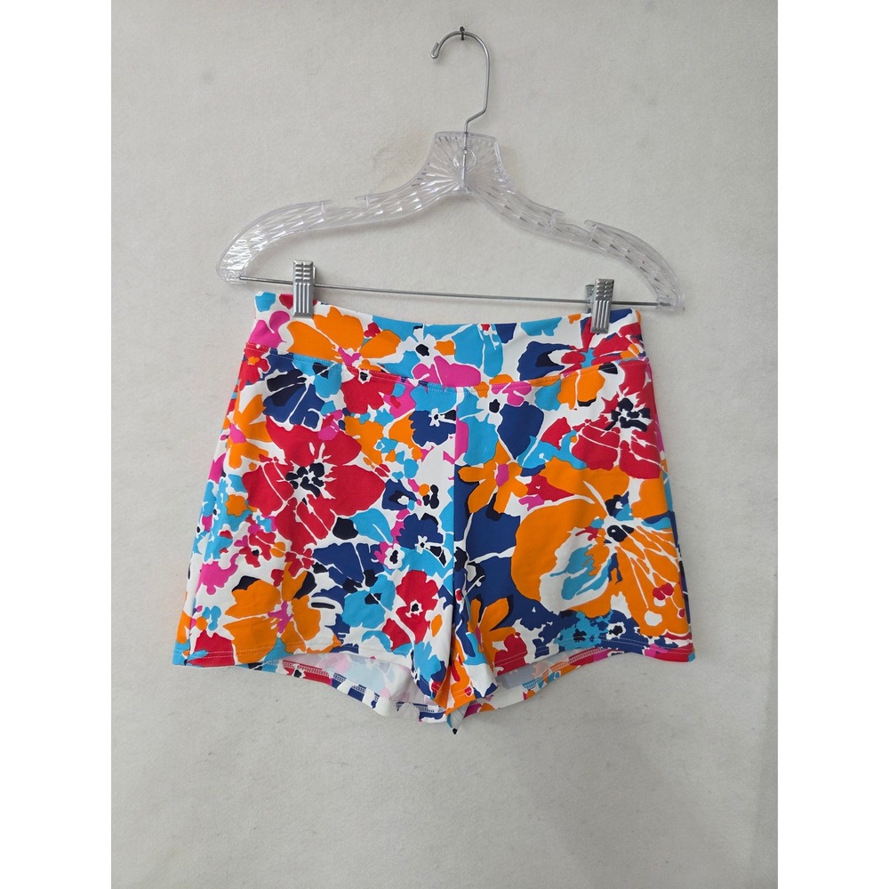 Lands End Womens Floral Swim Shorts Multi-Color Built-in Liner 6P 523244